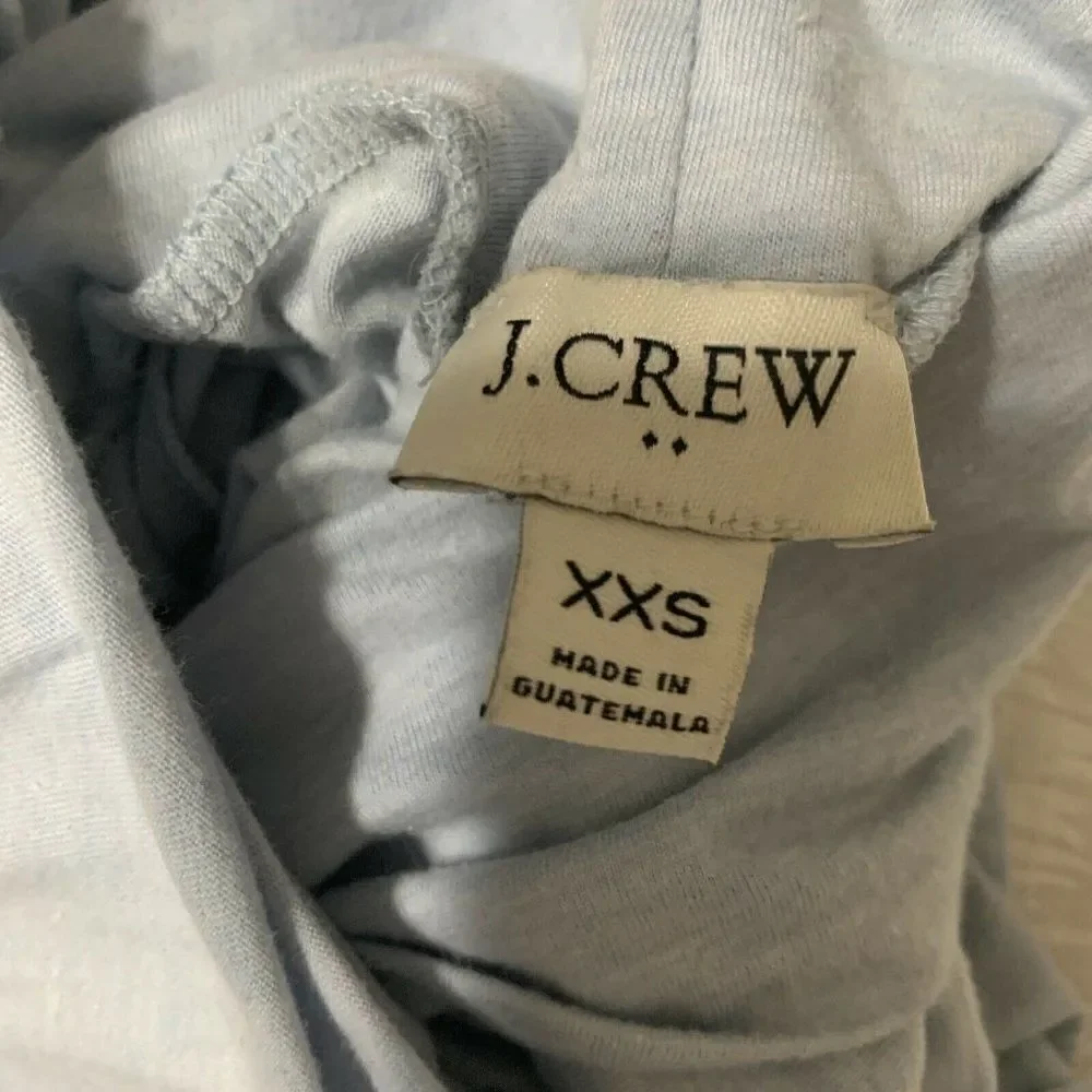 j crew womens solid baby blue long sleeve turtleneck top xxs